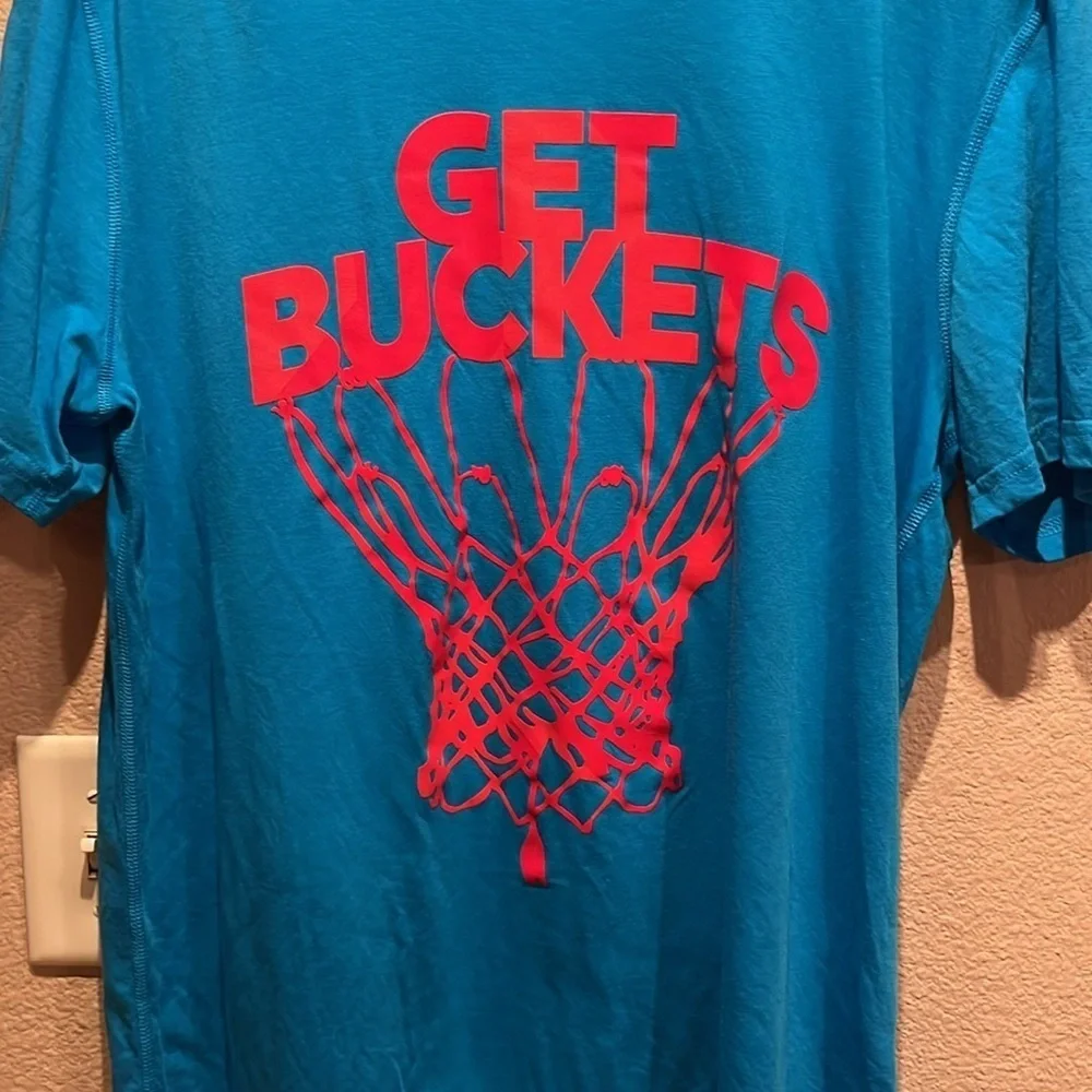 Adidas Men’s Basketball Get Buckets Blue T Shirt Climalite Size Large